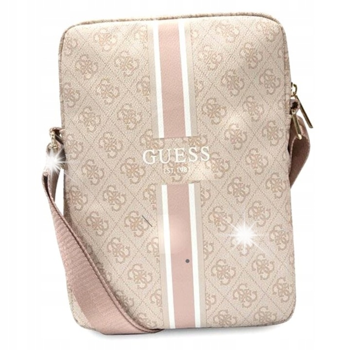 Geanta pentru tableta Guess 4G Stripes, roz, 10"