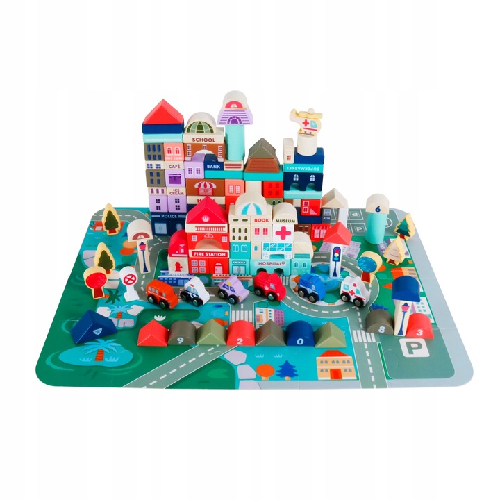 Set Montessori 120 piese Colorat, 31,5x28,5x7 cm