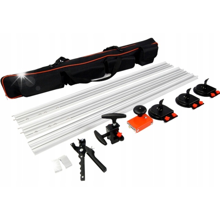 Set de taiere placi mari 3200mm, Kraft&Dele, 3 ghidaje, 1 ghidaj cu roata de taiere, 10kg, 122x22x16cm