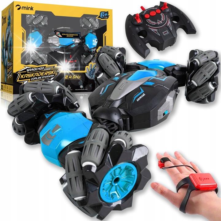 Masinarc cu telecomanda Mink, 4x4, control prin gesturi, iluminare LED, 24x15x6cm