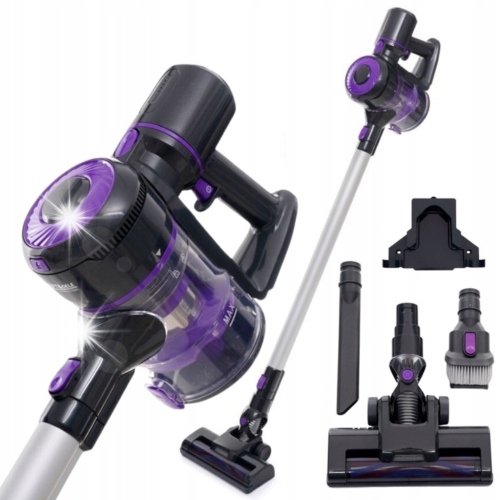 Aspirator vertical fără fir KRAFT&DELE, 220W, 2 în 1, capacitate 0,8L, mov