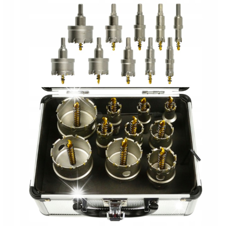 Set de carote pentru metal 10 bucati, 16-53mm, Kraft&Dele