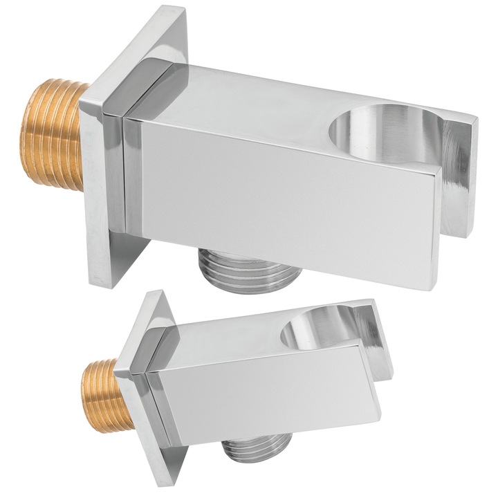 Racord Dus Unghiular Invena, Crom, Suport Practic, Design Patrat, 1/2"