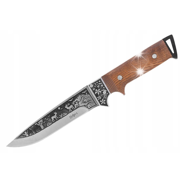 Cutit de vanatoare BSH ADVENTURE N-213B, drop point, inox 440, 260mm, cu husa din cordura