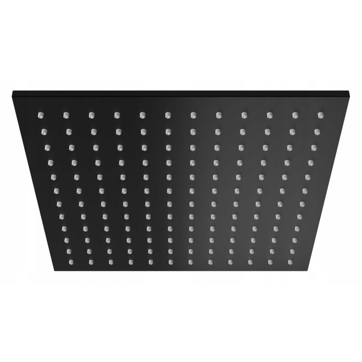 Plafoniera duș patrata KOHLMAN Q25EB, negru mat, 25x25cm, concepută pentru montaj încastrat