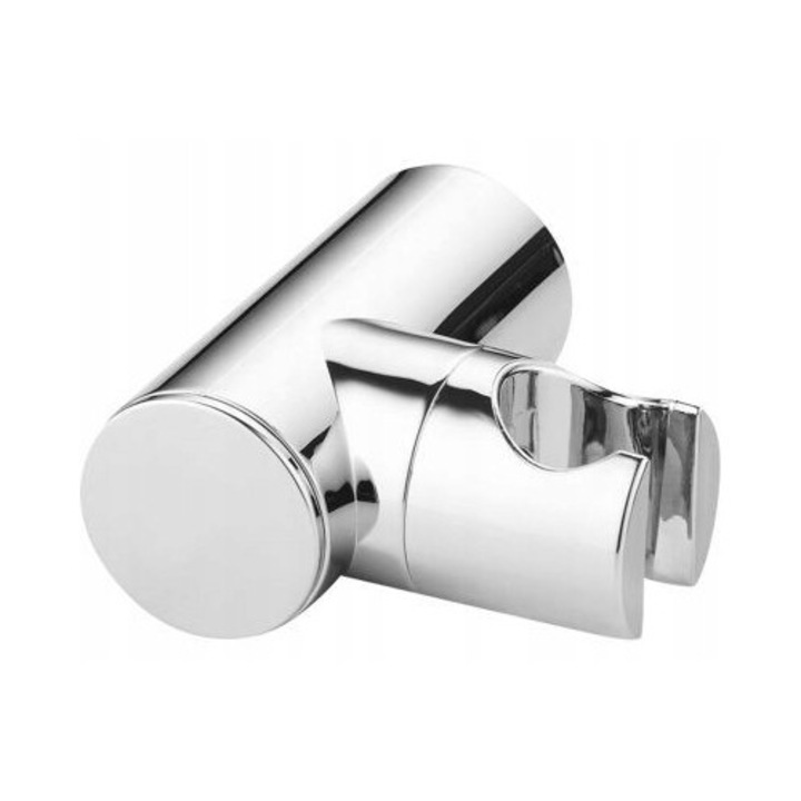 Suport de perete pentru duş Laveo Rondo, crom, dimensiuni 76x71x35 mm, set 1 suport