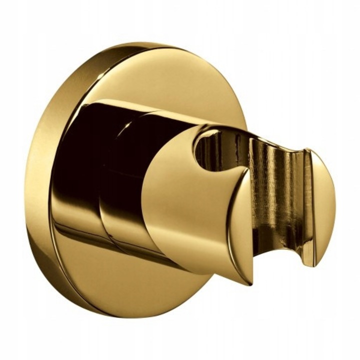 Suport duş aurit din alamă rotund, 6cm diametru, 5cm distanţă faţă de perete