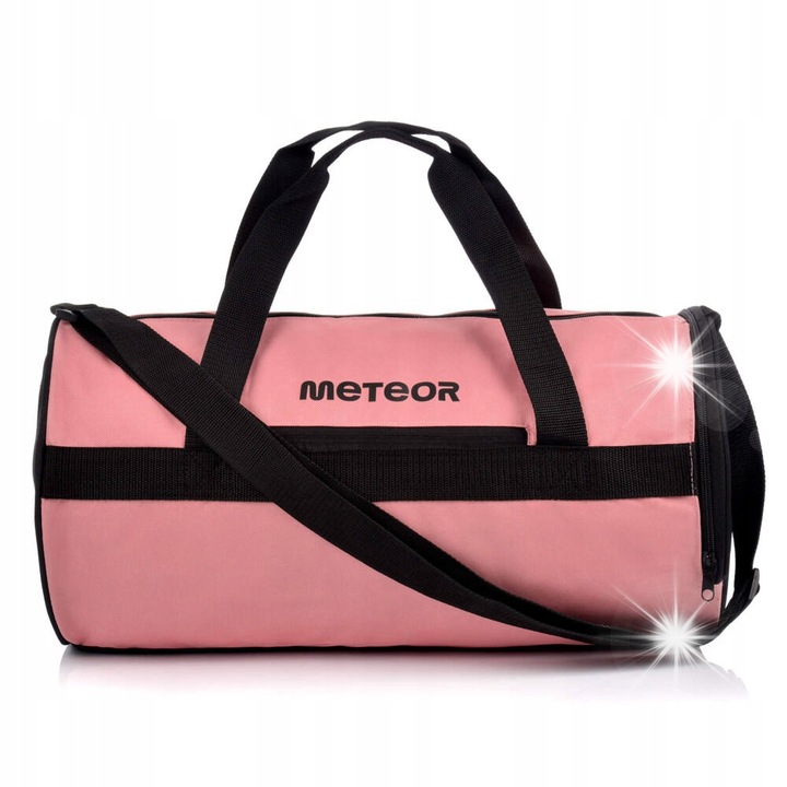 Geanta fitness Meteor Sirin 25L roz/negru, impermeabila, cu curea reglabila