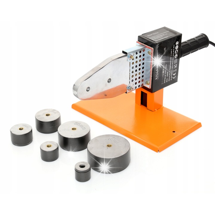 Aparat de sudura tevi PVC/PP KRAFT&DELE KD1591, 1200W, 0-300C, set cu 6 matrite, valiza metalica