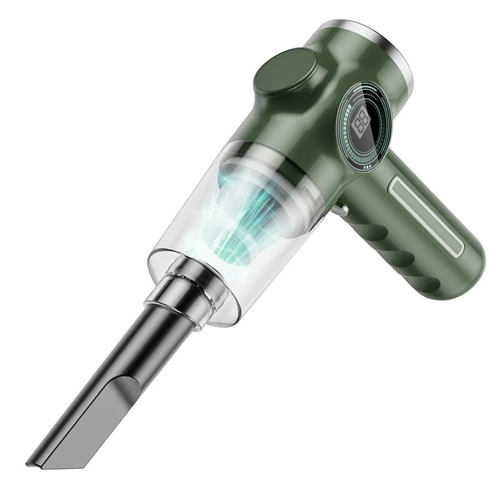 Aspirator auto cu display digital, 120W, 3100Pa, portabil, silentios