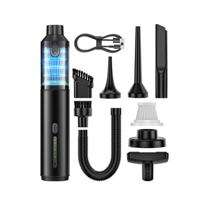 Aspirator de par pentru animale, portabil, fara fir, 100 W, 10.000Pa/20.000Pa, set cu cablu de incarcare