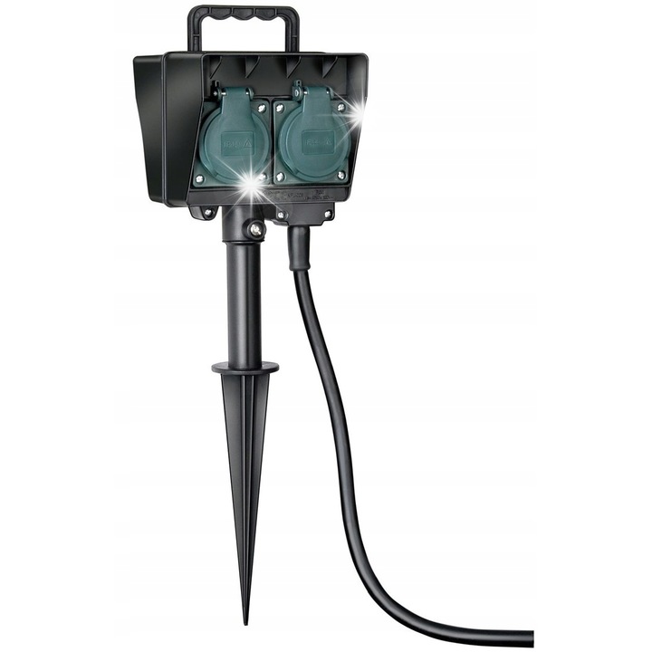 Удължител за открито Brennenstuhl, 4 контакта 230V/16A, 1,5м, черен