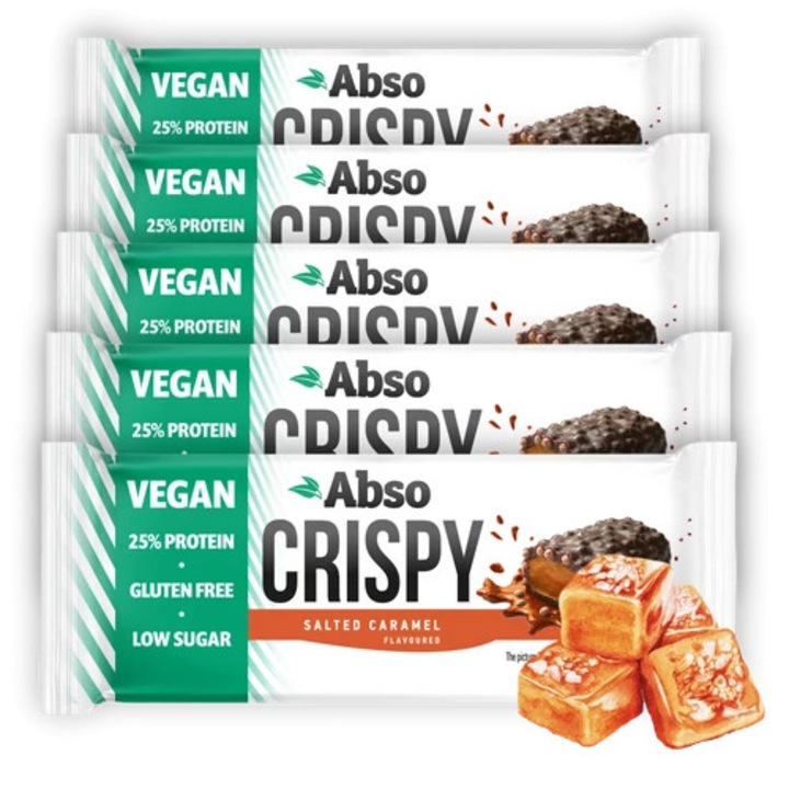 Abso Crispy Bar Kínáló (16db x 50 g) - Sós karamellás ízű vegán fehérjeszelet