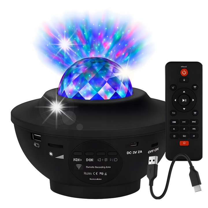 Proiector de stele LED cu telecomanda, Negru
