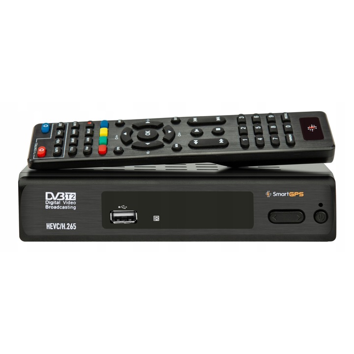 DVB-T2 Декодер Тунер SmartGPS, 1080p, HDMI порт, USB порт, оранжев цвят