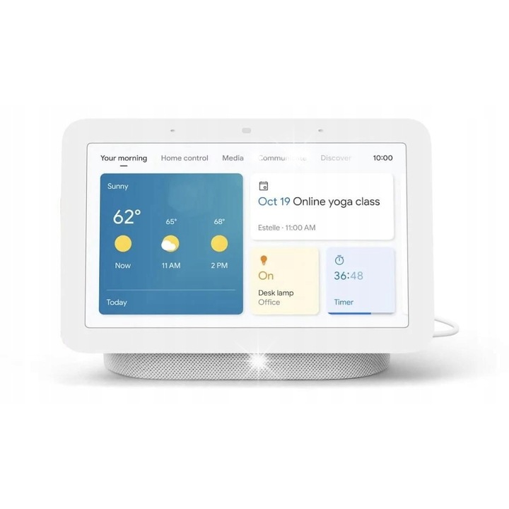 Google Nest Hub 2, intelligens hangszóró, 7" kijelző, hangvezérlés, Wi-Fi, Bluetooth, 177x120x69mm