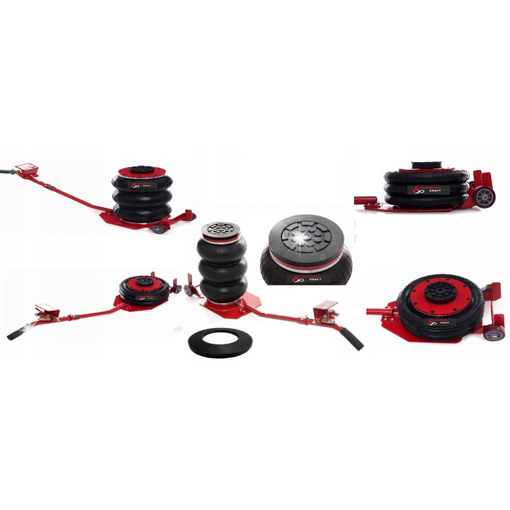 Podnosnik pneumatic 3,5T KD470, 150-400mm, cu roti, set complet