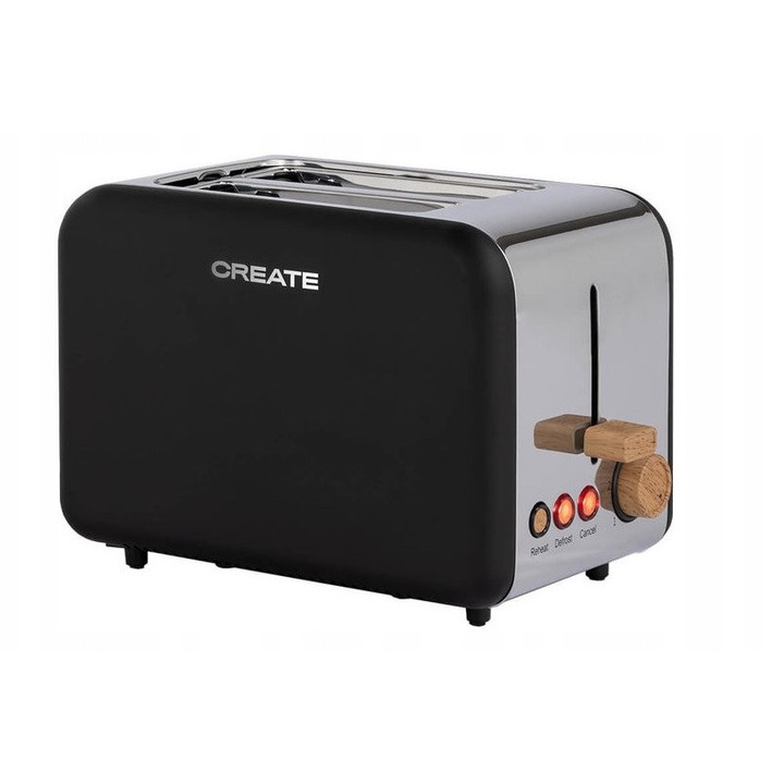 Prajitor de paine, Create TOAST RETRO 2 felii, 850W, 6 trepte rumenire, inox