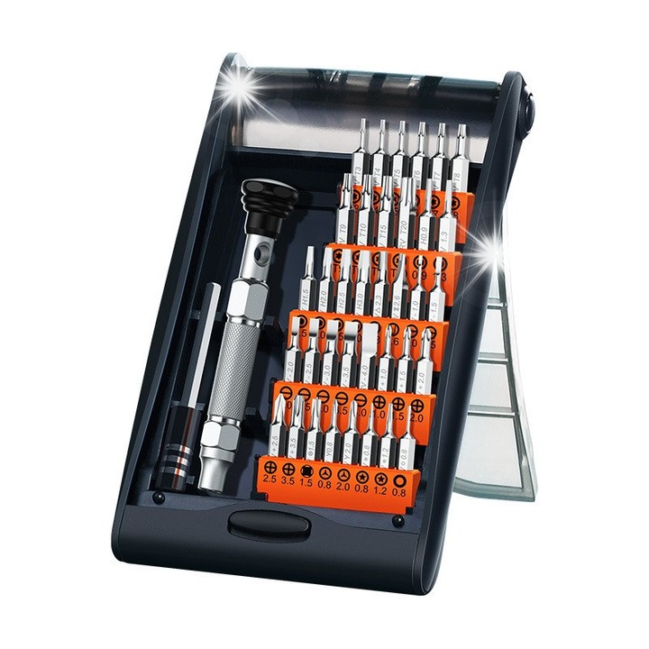 Комплект прецизни отвертки 38в1 UGREEN, магнитни, от алуминиева сплав, 36 вида накрайници, размери 28x4мм, 94мм