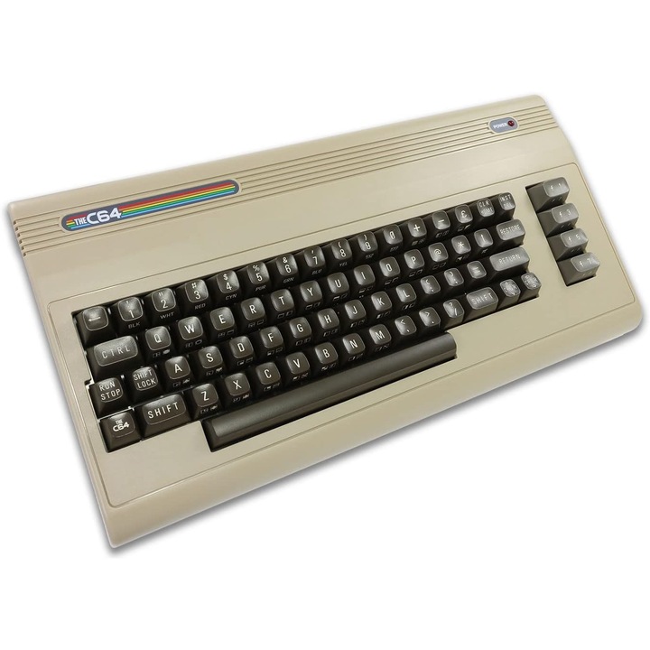 Настолна игрална конзола, Commodore C64 Maxi, HD 720p, 64 вградени игри, Ретро, Сива