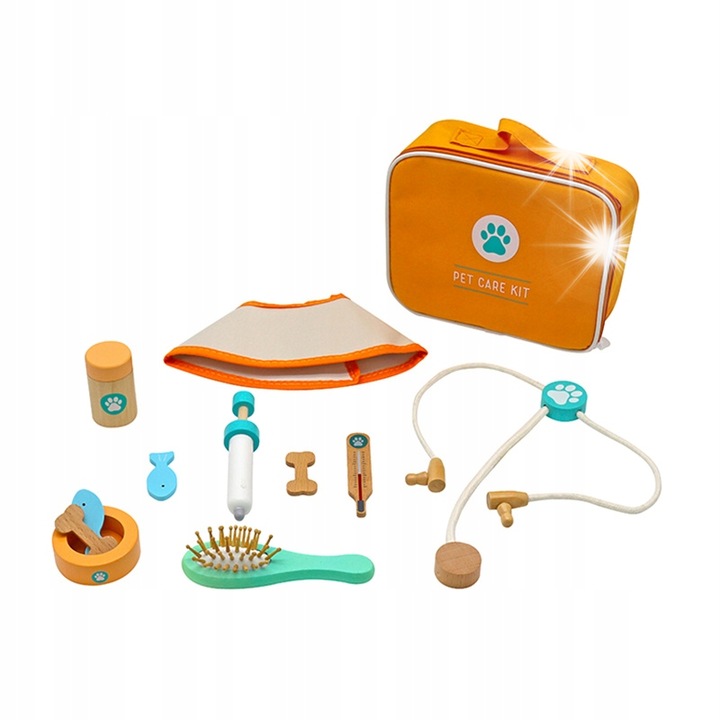 Set doctor veterinar, pentru copii, MINEXO, 10 accesorii, material sigur