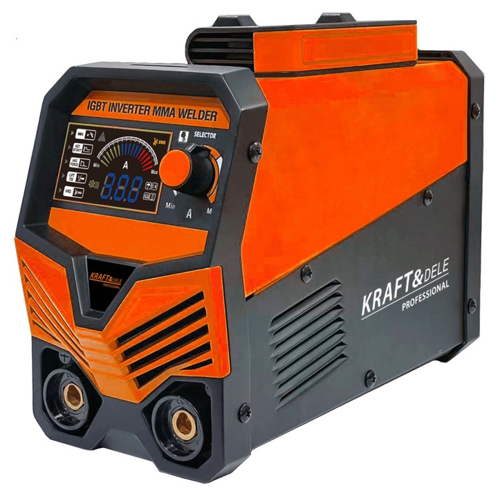Kraft&Dele KD1826 inverteres hegesztőgép, IGBT 330A, MMA/TIG, forróindítás, letapadásgátló, narancs-fekete, 4.3kg