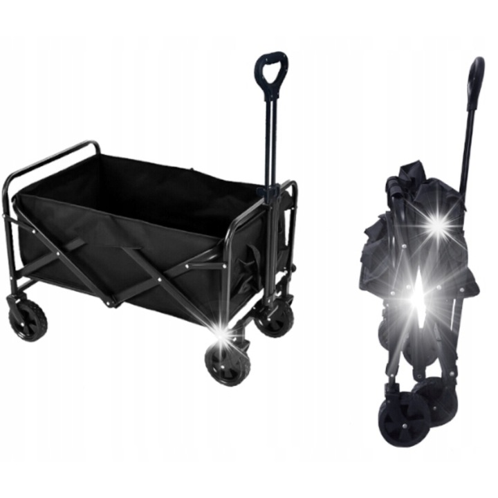 Carucior de transport 130L pliabil, Kraft&Dele, greutate 8.5kg, roti din cauciuc