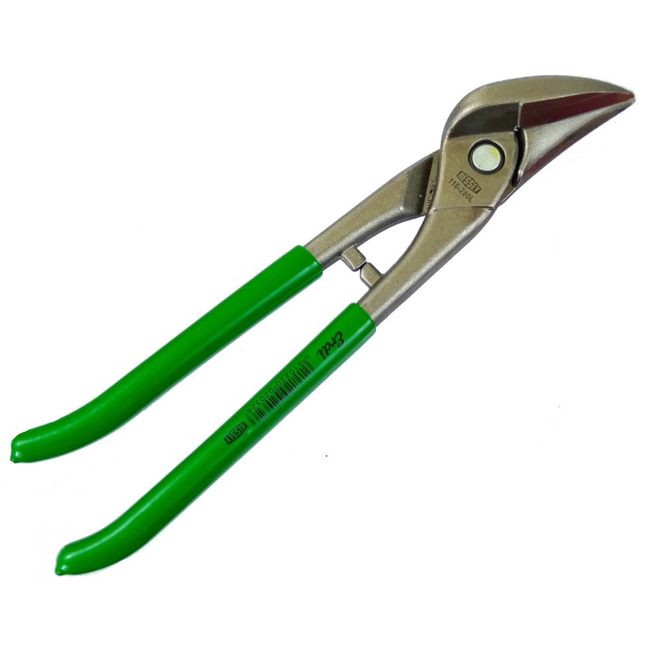 Foarfeca pentru taiat tabla, 280 mm, cu maner ergonomic, verde, set de foarfeci stanga