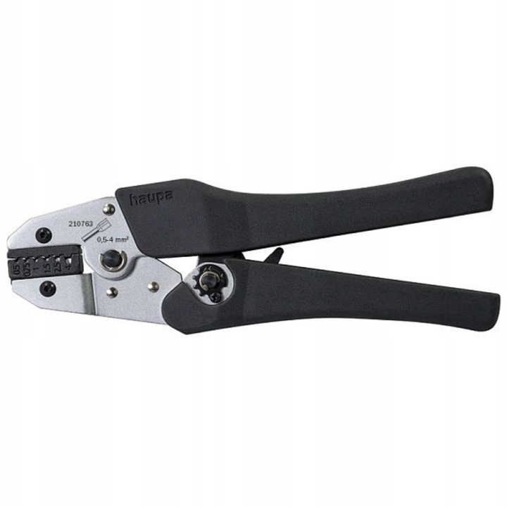 Cleste manual Haupa 0.5-4 mm, sistem de blocare, sertizare trapezoidală