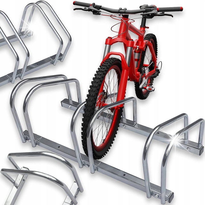 Стойка за съхранение на велосипеди Heckermann, за 3 велосипеда, от поцинкована стомана, устойчива на атмосферни влияния, монтаж на стена или под
