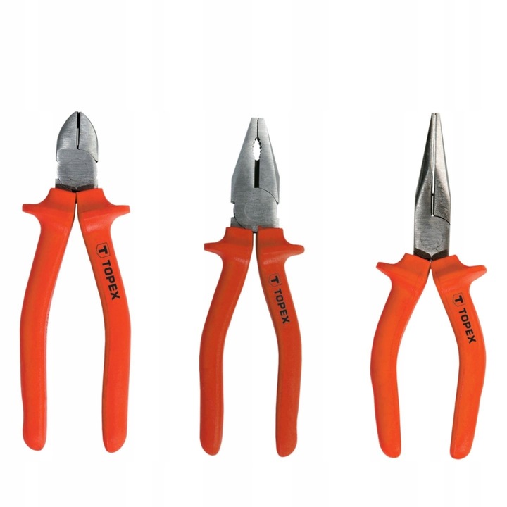 Topex szigetelt fogó készlet, 3 darab, 160 mm, többszínű