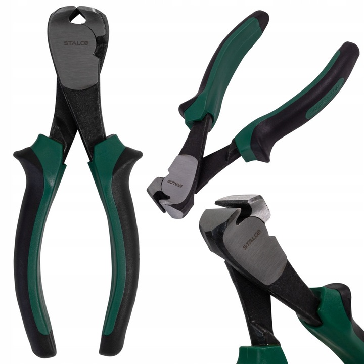 Stalco 180 mm-es homlokcsípőfogó, acél, precíziós vágás, mechanikai és elektronikai célokra