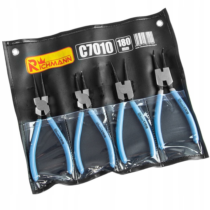 Set 4 Clești Seger 180mm, RICHMANN, oțel CR-V, manere ergonomice, etui pratic