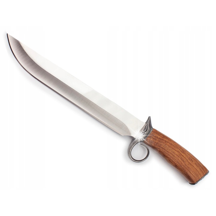 Cutit de vanatoare BSH N-212B, otel inoxidabil, maner din lemn, 395mm, cu husa din cordura