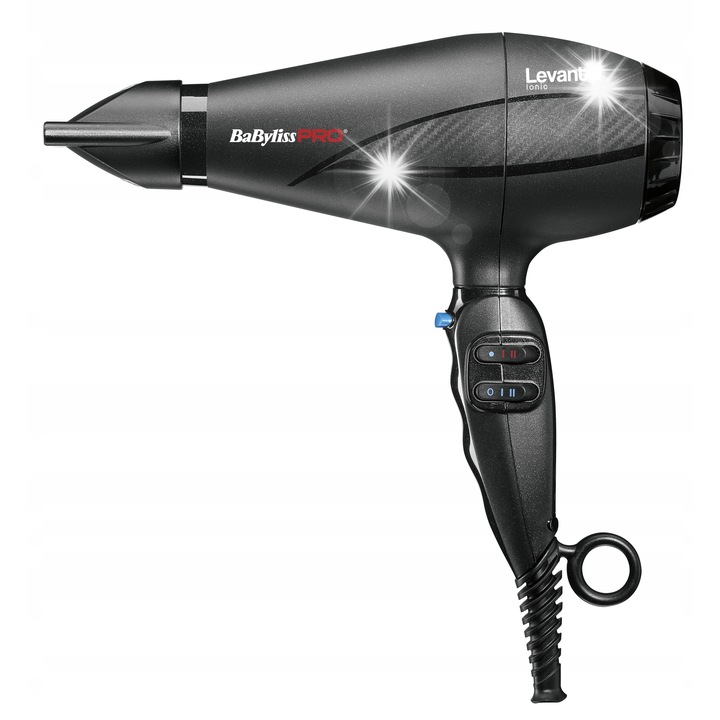 Професионален сешоар BaByliss Pro Levante HQ 2100W, 450g, 6 температурни настройки, 2 концентратора