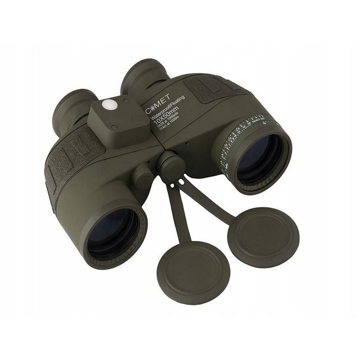 Lorneta Comet 10x50, verde, cu compas, set complet