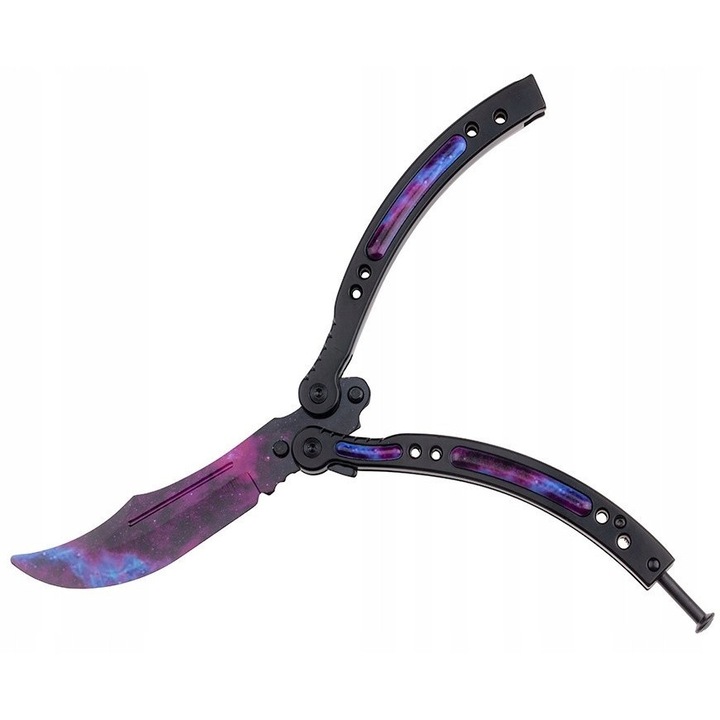 BSH ADVENTURE pillangókés, N-451E modell, galaktikus design, rozsdamentes acél, 240mm