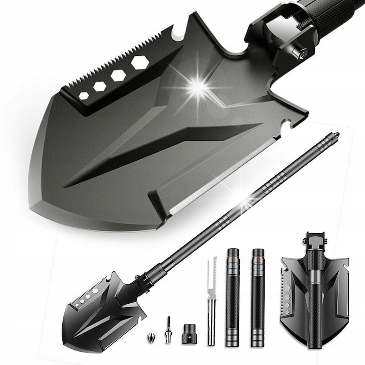 BSH ADVENTURE SP-013 többfunkciós ásó, 16 az 1-ben, rozsdamentes acél, alumínium, 830 mm, tokkal