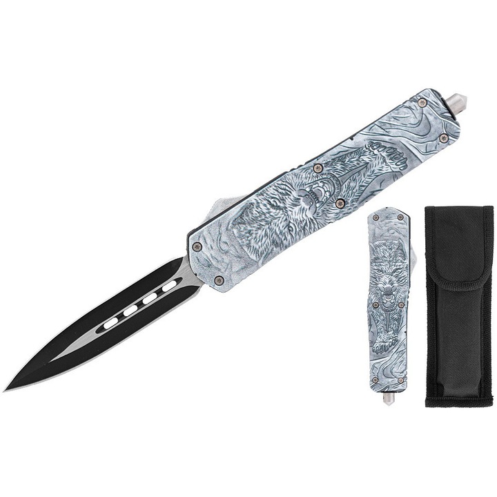 Cutit cu arc BSH OTF-18, tip pumnal, aluminiu, 230mm, cu husa cordura