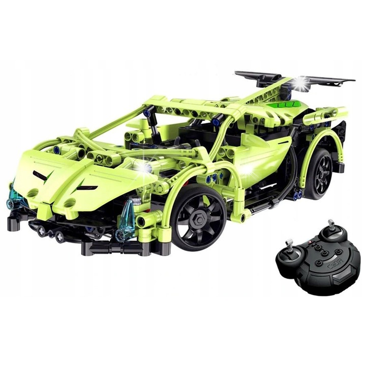 Set de constructie CADA, masina sport Lamborghini, 453 piese, control radio, dimensiuni 32,1x13,7x10,3cm