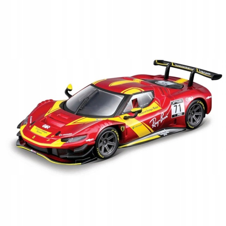 Masinuta Metalica Bburago Ferrari Racing 296 GT3, 1:43, rosie