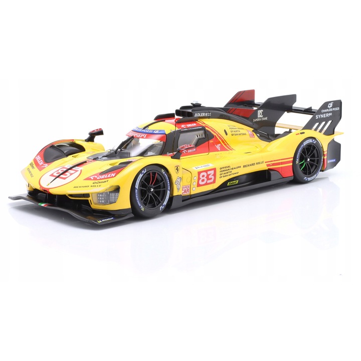 Ferrari 499P #83 Le Mans 2024, gyűjtői modell 1:18, fém részletek, vitrin, 27.5cm