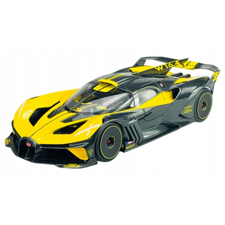 Masina de jucarie, BBurago, Bugatti Bolide W16.4, galben, 1:18, 24cm