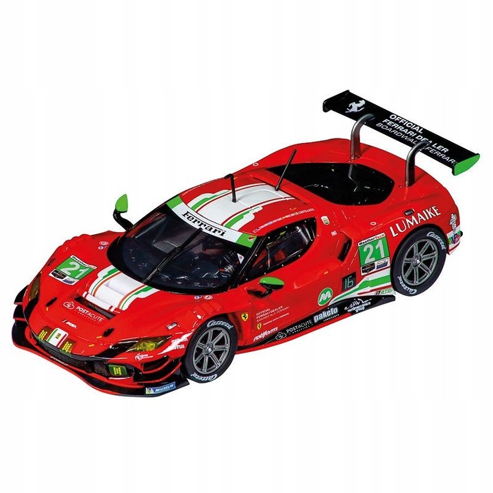 Masinuta Carrera DIGITAL 132 Ferrari 296 GT3 AF Corse Nr 21, 1:32, lumini functionale, telecomanda, 10x21x13cm