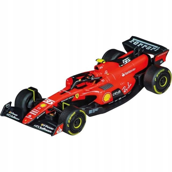 Masinuta Carrera Ferrari SF-23 "C. Sainz No.55", scara 1:43, detalii autentice, plastic, manual