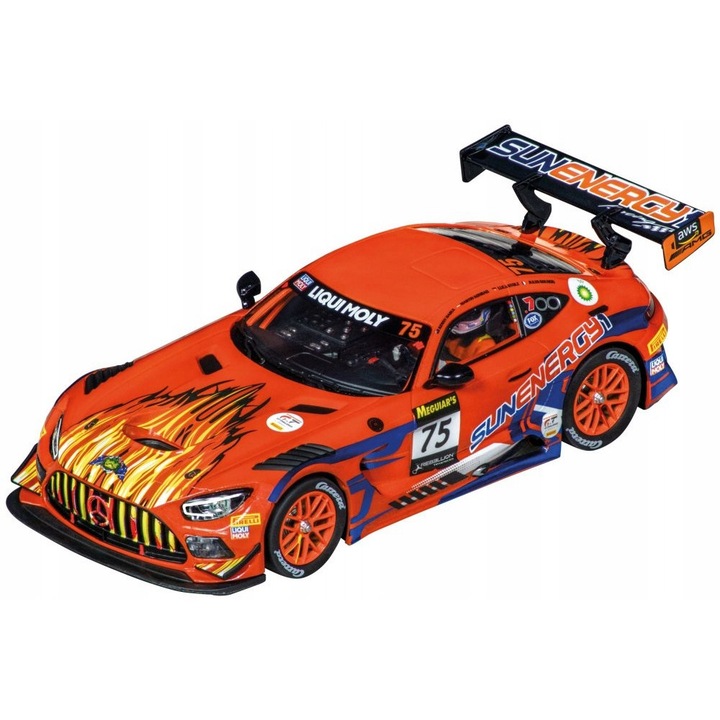 Masinuta Carrera Evolution Mercedes AMG GT3 Evo Sunenergy Racing, 1:32, lumini fata si spate, plastic