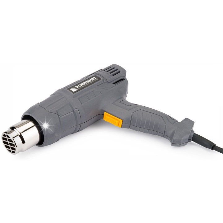 Pistol de lipit cu aer cald, electric, POWERMAT 2000W, 2 viteze, 350-600°C, set cu 4 duze