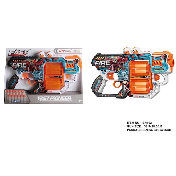 Lansator de rachete Fast Pioneer, 12 sageti, mecanism rotativ, 5-10 metri, usoara, durabila