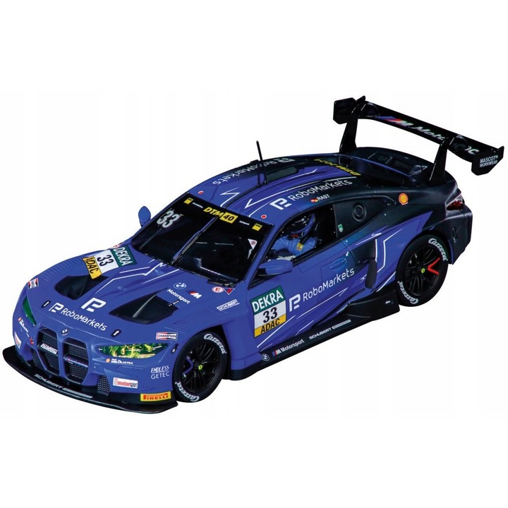 Masinuta Carrera DIGITAL 124 BMW M4 GT3, scara 1:24, lumini LED, DTM 2024, 10 ani+
