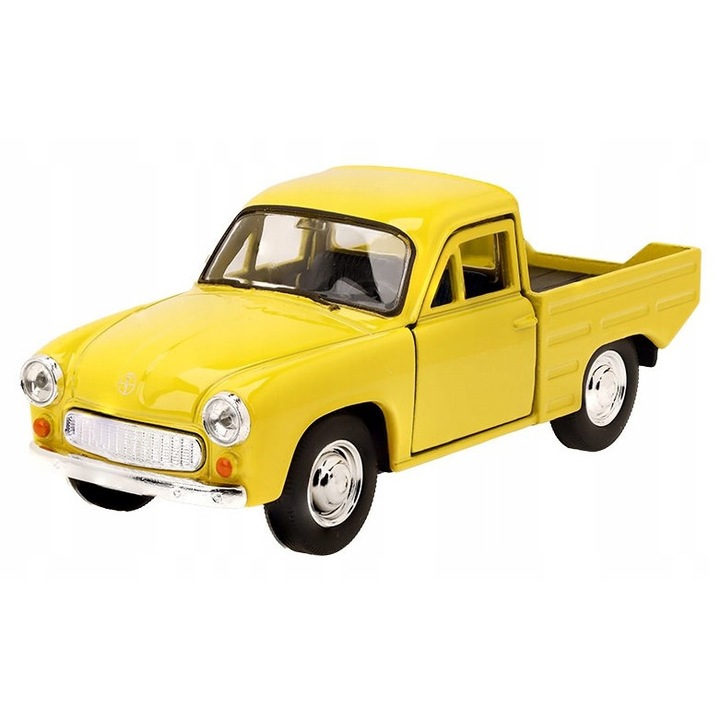 Gyűjthető autó, Dromader, FSO Syrena R20 modell, sárga, 1:39, fém